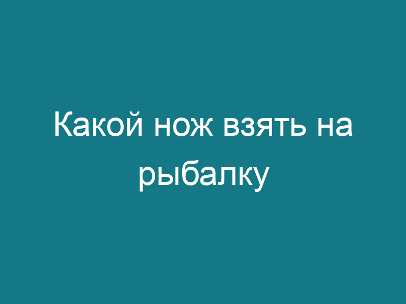 Какой нож взять на рыбалку